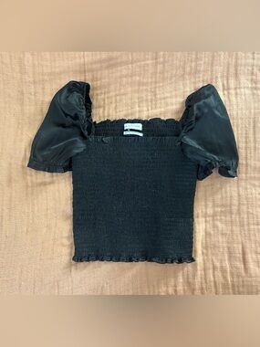 Urban Outfitters Smocked Puff Sleeve Crop Top